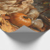Herfst Golden Retriever Decoupage Cadeaupapier (Hoek)