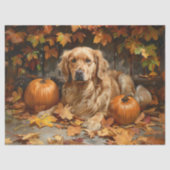 Herfst Golden Retriever Decoupage Tissuepapier (Voorkant)