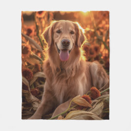 Herfst Golden Retriever Fleece Deken