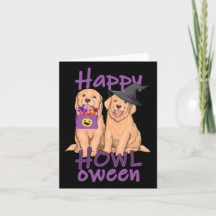 Herfst Golden Retriever-liefhebbers Halloween Happ Kaart