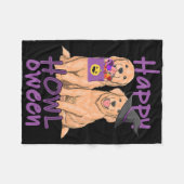 Herfst Golden Retriever Lovers Halloween Happy How Fleece Deken (Voorkant (Horizontaal))
