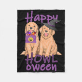 Herfst Golden Retriever Lovers Halloween Happy How Fleece Deken (Voorkant)
