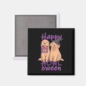 Herfst Golden Retriever Lovers Halloween Happy How Magneet (Voorkant / Achterkant)