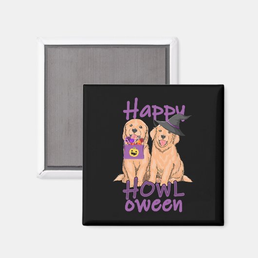 Herfst Golden Retriever Lovers Halloween Happy How Magneet (Voorkant / Achterkant)