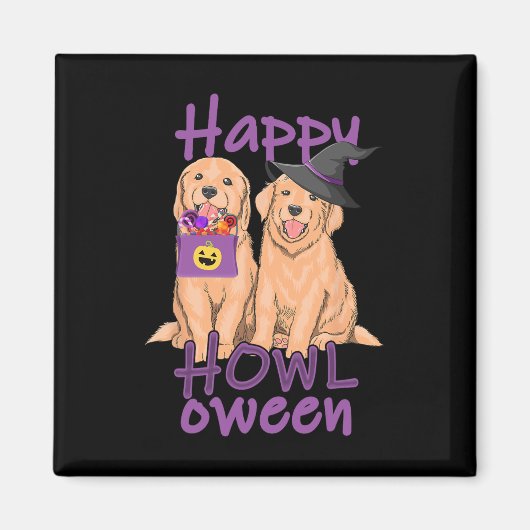 Herfst Golden Retriever Lovers Halloween Happy How Magneet (Voorkant)