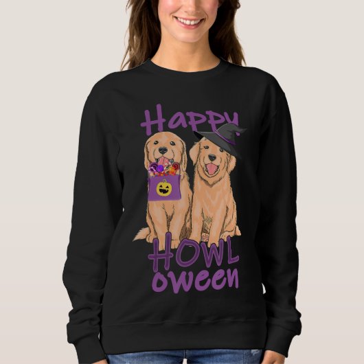 Herfst Golden Retriever Lovers Halloween Trui (Voorkant)