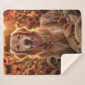 Herfst Golden Retriever Sherpa Deken (Voorkant (horizontaal))