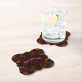 Herfst Gothic Wedding Rustic Oranje maroon Kartonnen Onderzetters (Insitu)