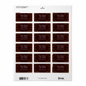 Herfst Gotische Trouw Rustiek Oranje Maroon Etiket (Full Sheet)