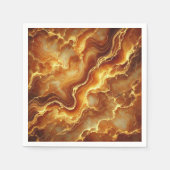 Herfst Goud & Amber Marmeren Textuur Decoupage Ser Servet (Voorkant)