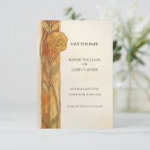 Herfst Goud Art Nouveau Bewaar De Datum Save The Date (Staand voorkant)