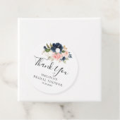 Herfst Goud Blauwe Roze Bloemen Bruidsdouche Bedankjes Labels (In situ)