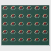 Herfst Goud Bourgogne Smaragden Greeny Bruiloft Cadeaupapier (Vlak)