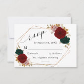 Herfst Goud Bourgondië Emerald Greeny Bloemen RSVP (Voorkant)