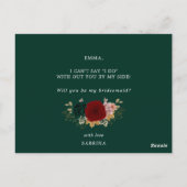 Herfst Goud Bourgondië Emerald Greeny bruidsmeisje Briefkaart (Achterkant)