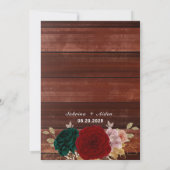 Herfst Goud Bourgondië Emerald Greeny bruiloft Kaart (Achterkant)