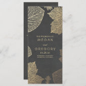 Herfst Goud en Krijtbord Bladeren Trouwprogramma's Programmakaart (Voorkant / Achterkant)