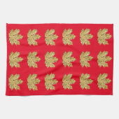 Herfst Goud en rood esdoornblad herfst Theedoek (Horizontaal)