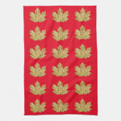 Herfst Goud en rood esdoornblad herfst Theedoek (Verticaal)