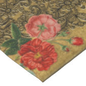 Herfst Goud en Zwart en Big Bold Bloemen Tafelkleed (Gekanteld)