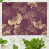 Herfst Goud Ginkgo Blad Patroon Theedoek (Gevouwen)