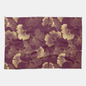 Herfst Goud Ginkgo Blad Patroon Theedoek (Horizontaal)