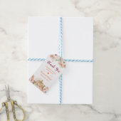 Herfst Goud Glitters Pompoen Bloemige Herfst Dank Cadeaulabel (Met Touw)