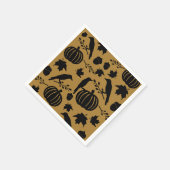 Herfst Goud Oranje Geel Zwarte Kraai Herfst Pompoe Servet (Hoek)