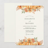 Herfst Goud Pompoen Eucalyptus Bruiloft Kaart (Voorkant / Achterkant)