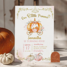 Herfst Goud Roze Prinses Pompoen Koets Verjaardag