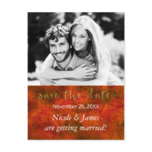 Herfst Goud SAVE THE DATE Rustieke Trouwfoto