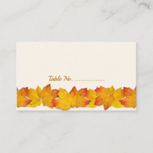 Herfst Goud verlaat Border Escort Place Cards Plaatskaartje
