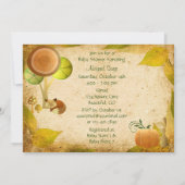 Herfst Goud Woodland Fox Bunny Baby shower Uitnodi Kaart (Achterkant)