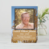 Herfst Gouden Bladbomen Fotonaam Citaten Begrafeni Programmakaart (Staand voorkant)