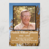 Herfst Gouden Bladbomen Fotonaam Citaten Begrafeni Programmakaart (Voorkant)