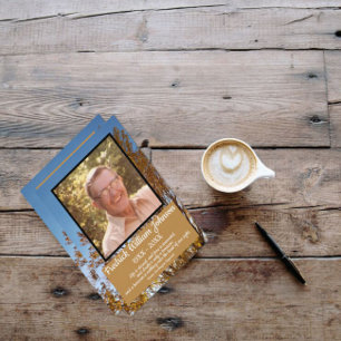 Herfst Gouden Bladbomen Fotonaam Citaten Begrafeni Programmakaart