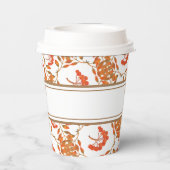 Herfst Gouden Bladeren & Bessen Botanisch  Papieren Bekers (Achterkant)