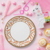 Herfst Gouden Bladeren Botanisch Papieren Bordje (Feest)