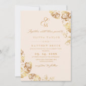 Herfst Gouden Bladeren | Botanische Trouw Kaart (Voorkant)