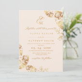 Herfst Gouden Bladeren | Botanische Trouw Kaart (Staand voorkant)