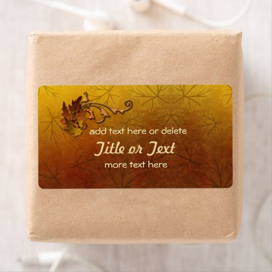 Herfst Gouden bladeren Bruiloft Etiket (Insitu)