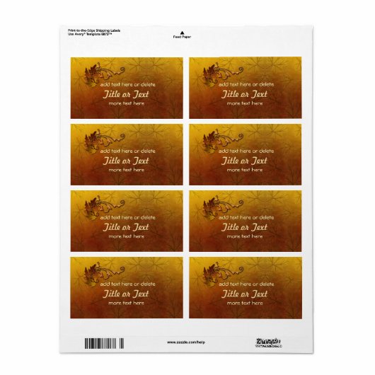 Herfst Gouden bladeren Bruiloft Etiket (Full Sheet)