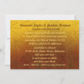 Herfst Gouden bladeren Bruiloft Kaart (Achterkant)