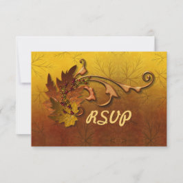 Herfst Gouden bladeren Bruiloft RSVP Kaartje