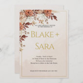 herfst gouden bloemen huwelijksuitnodiging kaart (Voorkant / Achterkant)