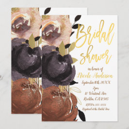 Herfst Gouden Bruidsontbijt Krachtige Bloemen Mode Kaart