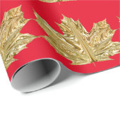 Herfst Gouden esdoornblad herfst rode winter Cadeaupapier (Rol Hoek)