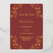 Herfst Gouden Folie Bruiloft Save the Date Invitat Folie Feestdagenkaart (Voorkant)