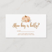 Herfst gouden folie pompoen hoe groot mama's buik informatiekaartje (Voorkant)