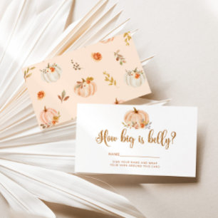 Herfst gouden folie pompoen hoe groot mama's buik informatiekaartje